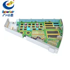 Guangzhou manufacturer fitness square fabric adult indoor trampoline park with foam ball pool for gym