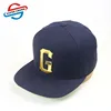 High Quality Gold Wire 3D Embroidery Logo Black Snapback Caps And Hat