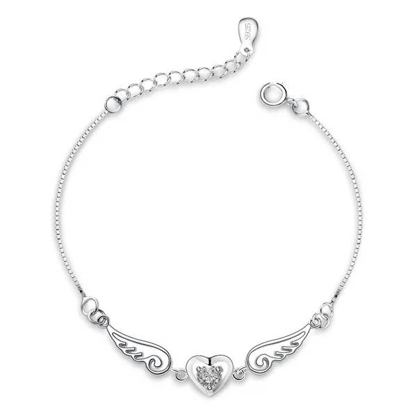 Custom Wholesale Friendship Teenage Fashion Jewelry Sweet Angel Heart Pure Silver Bracelet for Birthday Gift, White zircon;purple zircon
Custom Wholesale Friendship Teenage Fashion Jewelry Sweet Angel Heart Pure Silver Bracelet for Birthday Gift, White zircon;purple zircon