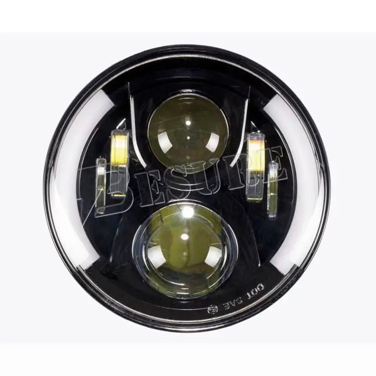 7" Inch 60W Round LED DRL Halo Motorcycle Projector Auto LED Headlights Daytime Running Light For Harley Davidson