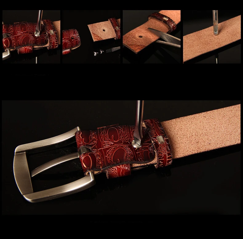 ranger belt HREECOW Designer Belts Men High Quality Male Belt Genuine Leather Strap Luxury Famous Brand Crocodile Pin Buckle Ceinture Homme mens red belt