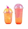 Custom Disposable Transparent 500ml 700ml 1000ml PET PP Boba Milk Juice Smoothie Bubble Tea U Shape Plastic Cup With Lid Straw
