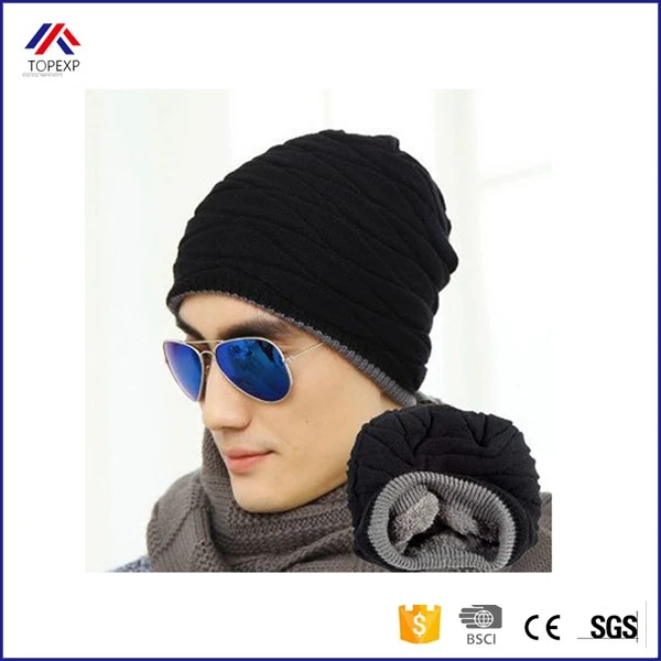 Men Women Winter Bonnet Solid Warm Beanie Ski Hip-Hop Casual Knit Hat