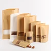 Specialized in making various stand up kraft paper bag plastic link paper pouch with clear window for food snack