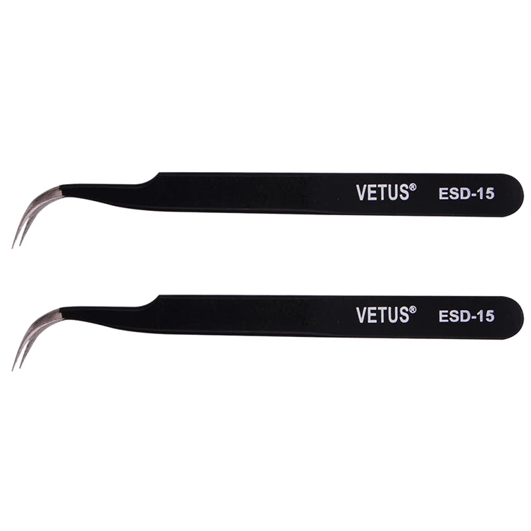 Vetus Tweezers for Nail Art ST-15 False Eyelash Extension Tweezers Stainless Steel Tweezers, Black
Vetus Tweezers for Nail Art ST-15 False Eyelash Extension Tweezers Stainless Steel Tweezers, Black