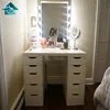 Hot Sale White color Corner hollywood vanity makeup table with mirror wholesale
