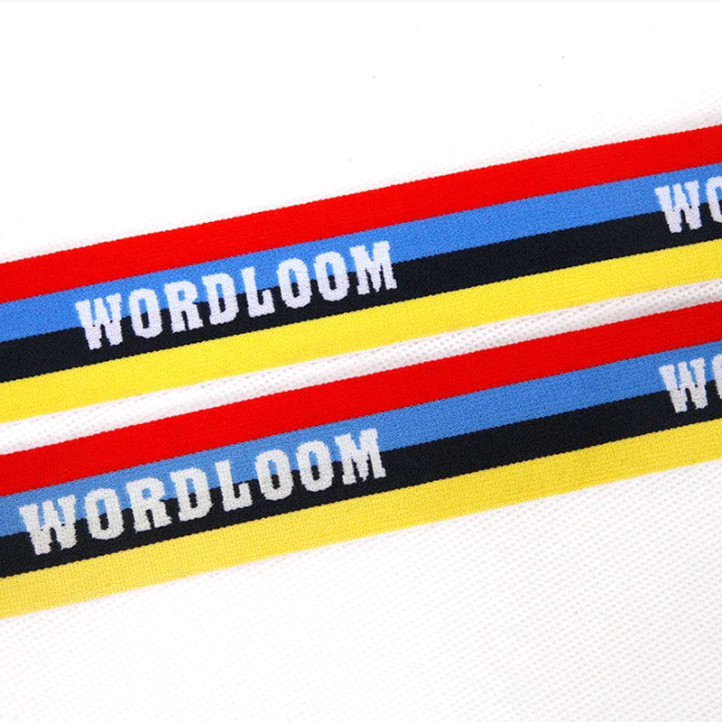 1.5 inch custom logo jacquard nylon elastic band for waistband, Accept customzied
1.5 inch custom logo jacquard nylon elastic band for waistband, Accept customzied