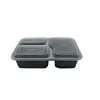Newest disposable plastic 3 containers food packing lunch box