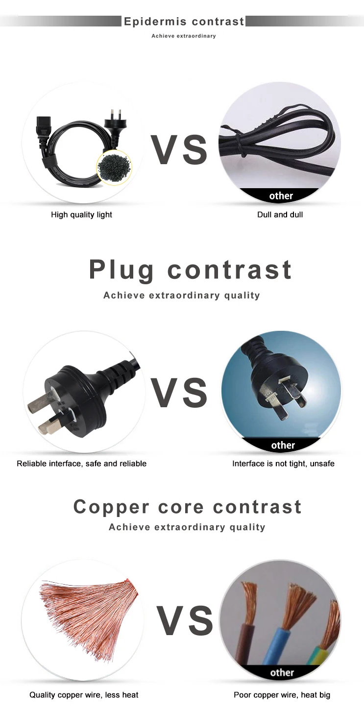 Black Saa Au Australian 3 Pin Plug Connector Power Cord Moulded  IEC 60320 320 C19 Socket Extension Cable