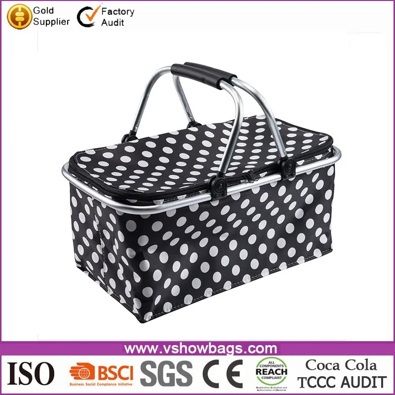 foldable picnic basket insulated storage shopping basket folding