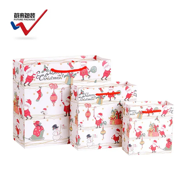 santa snowman sized custom gift bags big christmas paper bags