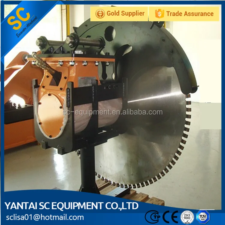 new arrival granite saw rock cutter mounted by excavator for