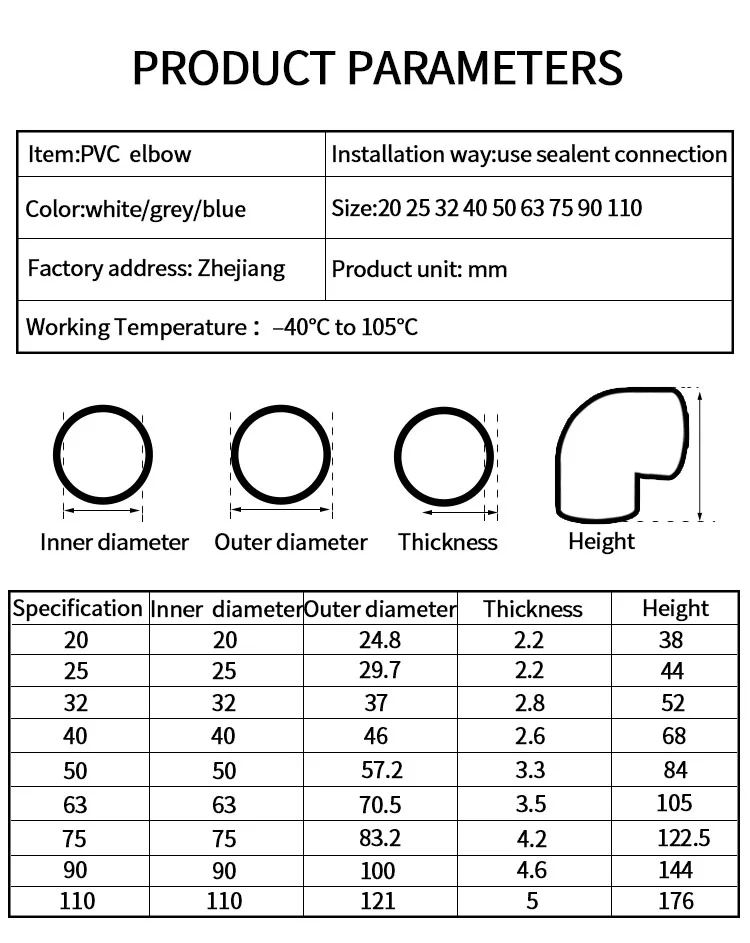 UPVC 90 degree Elbow Manufacturer water supply fitting free sample