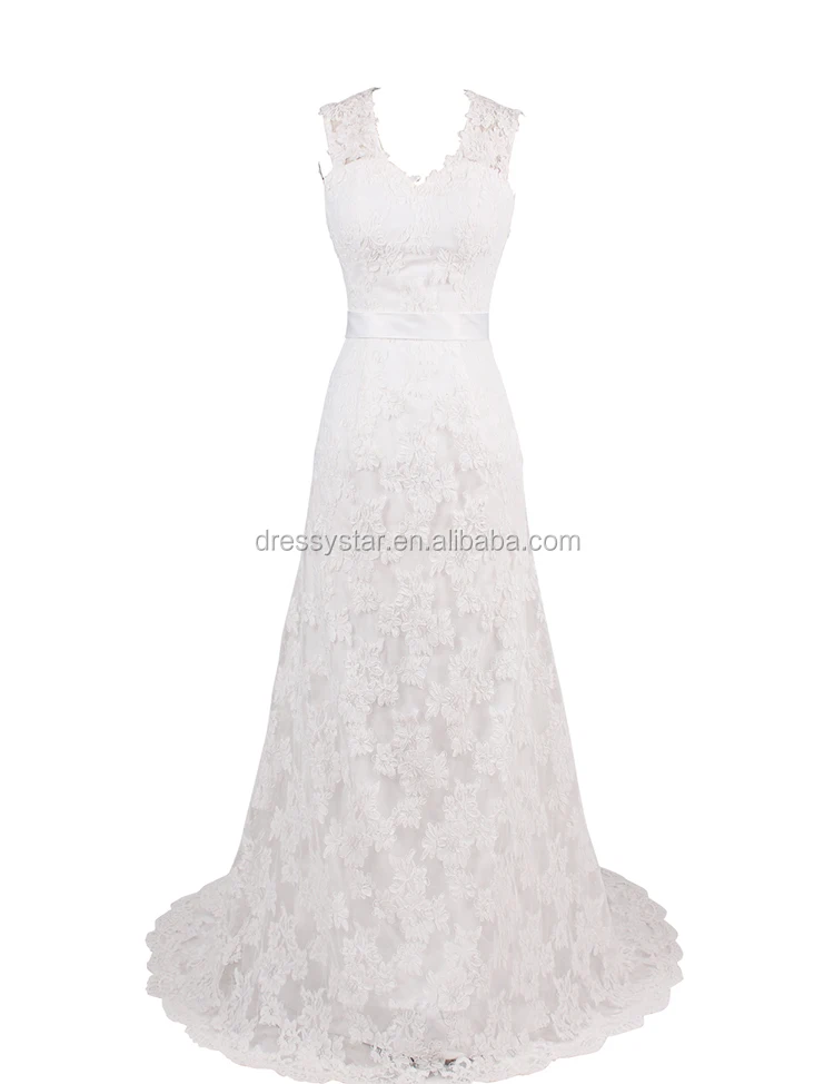 Русалка v-образным вырезом кружева шаблон назад открытая белая оболочка свадебное платье с поясом