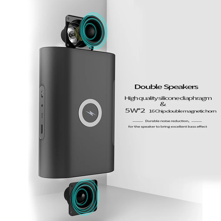 Factory Private Mold Bluetooth 4.2 Touch keys Speaker HiFi Bass stereo portable BT Speakers With Wireless Charging for Iphone - ANKUX.COM