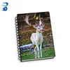 3D effect cover lenticular spiral notebook A4 A5 A6 size custom animal design