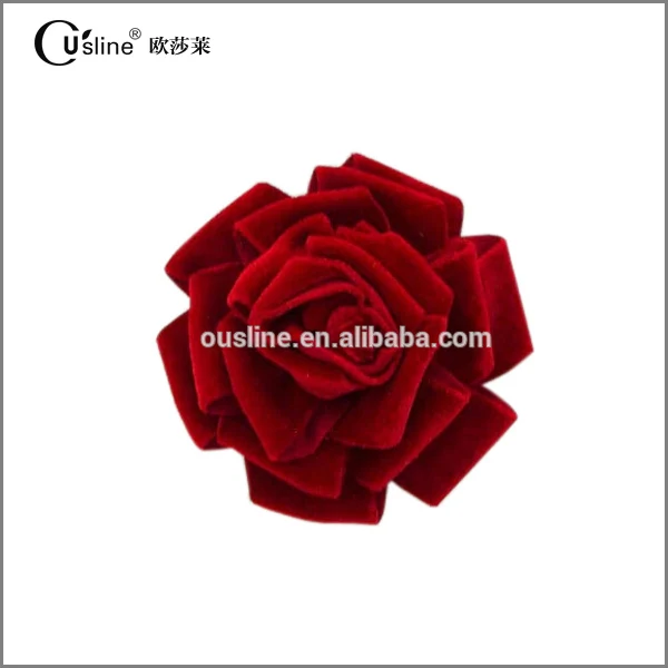 3" custom red velvet rose flower for christmas, kids velvet