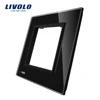Livolo EU standard Luxury Black Pearl Crystal Glass 80mm*80mm Single Glass Panel for Socket VL-C7-SR-12