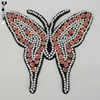 21*19cm gold and black custom beaded butterfly applique for dress