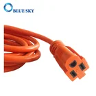 Orange 3m Extension Electric Power Cord & Cable for Vacuum Cleaners