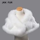 New Fashion Women Real Fox Fur and rex rabbit fur poncho Fashion Married Bride Shawl