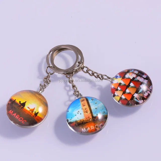 made souvenir crystal glass key chain for promotional gift