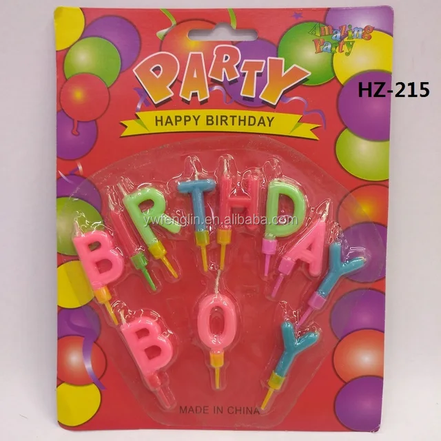 letter-shaped happy birthday candles