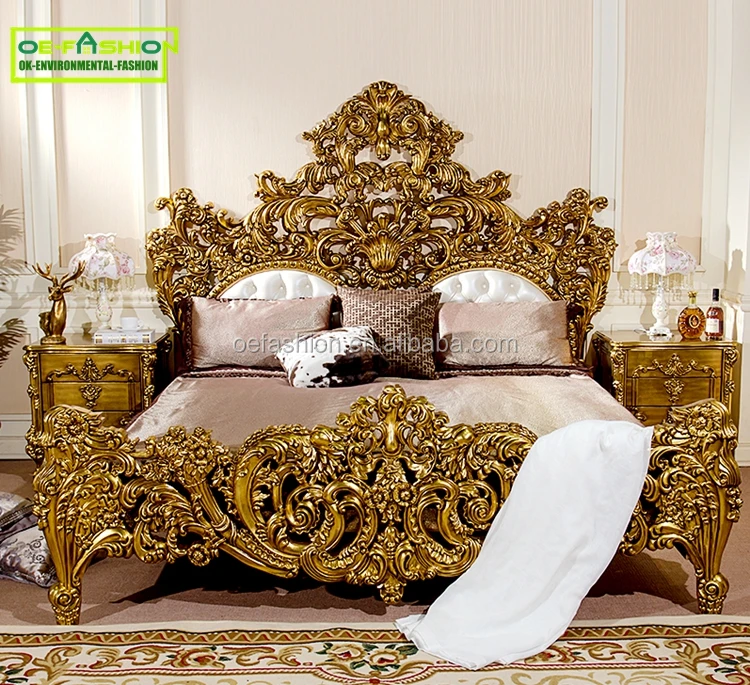 Итальянская мебель для спальни в стиле барокко Береза деревянная двойная кровать дизайнов кровать king size