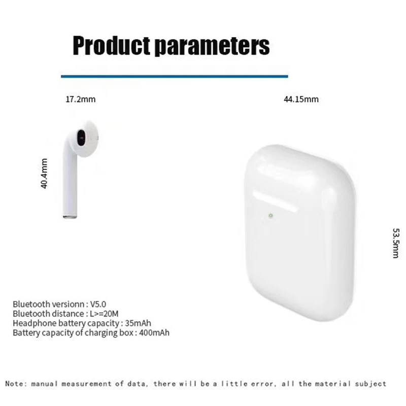 i200 Wireless TWS Earbuds for iPhone 7 8 X XR XS MAX Qi wireless Charging Optical Sensor Earphone 1:1 air2 Real Battery Display - ANKUX.COM