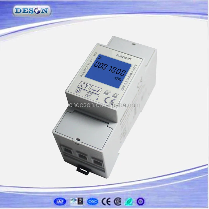 Single Phase Multi-Function DIN Rail Energy Meter , Digital Electricity Meter With 4 Tariffs Output SDM220-MT