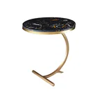 Wrought Iron Veneered MDF Creative Design Bedroom Small Round Coffee Side Table Can Be Customized