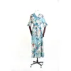 Wholesale high quality summer women's kimono mid sleeve chiffon one piece v-neck flower casual dress