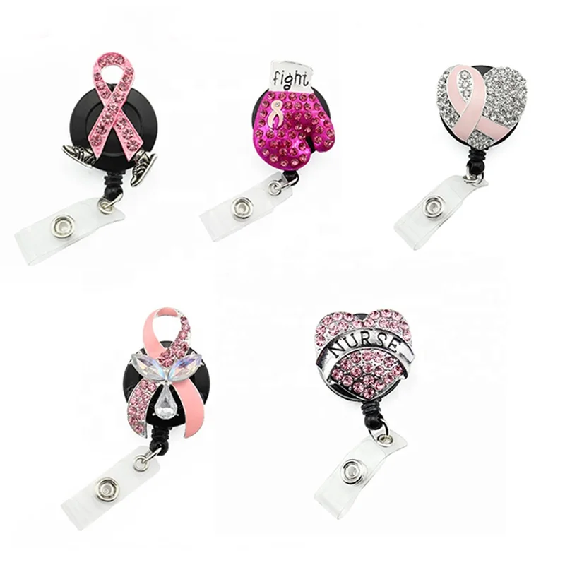 Doctor/Nurse accessories 5styles nursing breast cancer awareness pink ribbon retractable bling rhinestone Id badge holder reel, As picture
Doctor/Nurse accessories 5styles nursing breast cancer awareness pink ribbon retractable bling rhinestone Id badge holder reel, As picture
