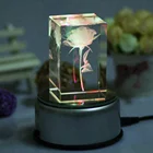 Wholesale LED crystal souvenir gift music box crystal glass box for wedding home decoration