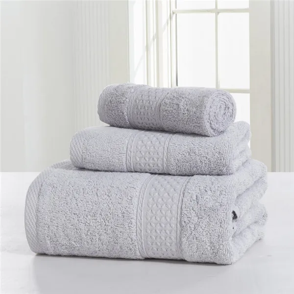 100% Cotton Pure color 3 Pcs Towel Sets Bath Towels for Adults Luury Brand High Quality Soft Face Towels Variety of colors