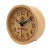 high quality customized beech wood round alarm clock