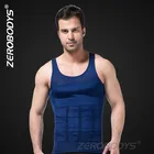 107 BU ZEROBODYS Incredible Mens Body Shaper Firming Panels 140D Vest Waist Cincher Slimming Suit Bodysuit Girdle