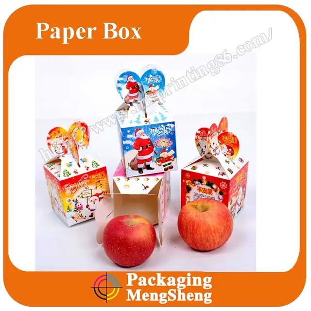 christmas and new year paper packaging apple box, fruit gift