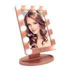 Branded hollywood natural white LED vanity mirror sublimation gift double sided led mirror desktop