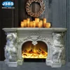 Fancy English Stone Fireplace With Kids Hot Sale