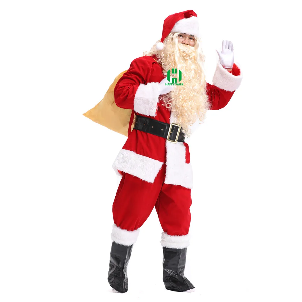 היי כותנה מבוגרים באיכות גבוהה חג מולד התלבושות סנטה קלאוס חליפה לגברים