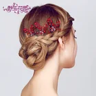 High Quality Fashion Silver Plated Pearl Hair Accessories Hairpin Women Red Flower Hair Pins