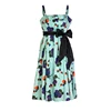 Latest Dress Designs Clothes Women Knee Length Floral Print Belted Strap Boho Dress