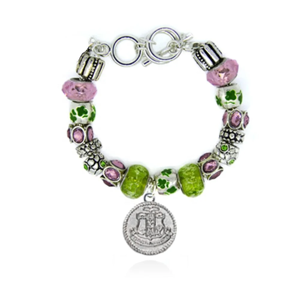 Topvesko Silver Alpha KappaAlpha Shield Charm Jewelry Diva Mantra Beaded Bracelet, Picture
Topvesko Silver Alpha KappaAlpha Shield Charm Jewelry Diva Mantra Beaded Bracelet, Picture