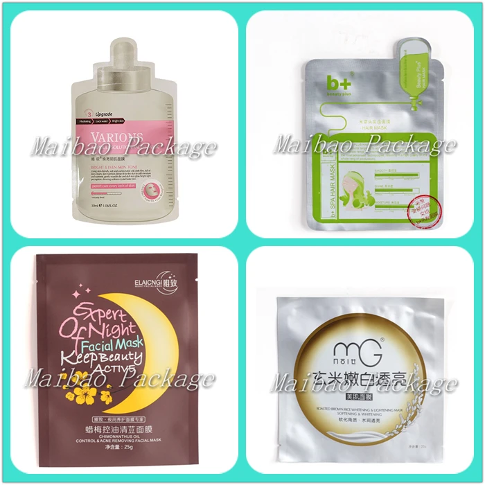 custom shape design three side seal skincare cosmetic packaging