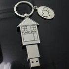 Estate Usb Metal Wholesale Price OEM Metal Real Estate Company Gifts House Shaped USB Flash Drive House