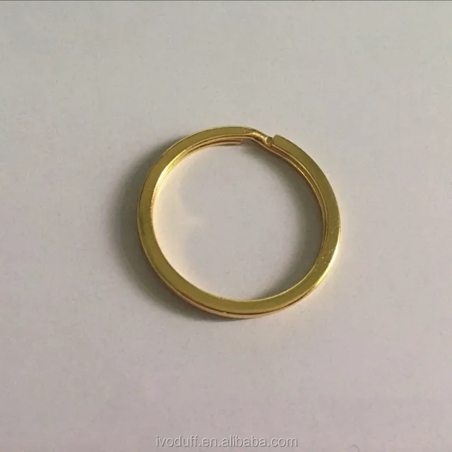 flat round split ring, metal gold keyring, keychain for sale