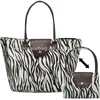 2014 Fashion Designer Zebar-Stripe Printed Pu Leather Handbag In Set Tote Bag For Ladies Women Girl In Stock Wholesale Price