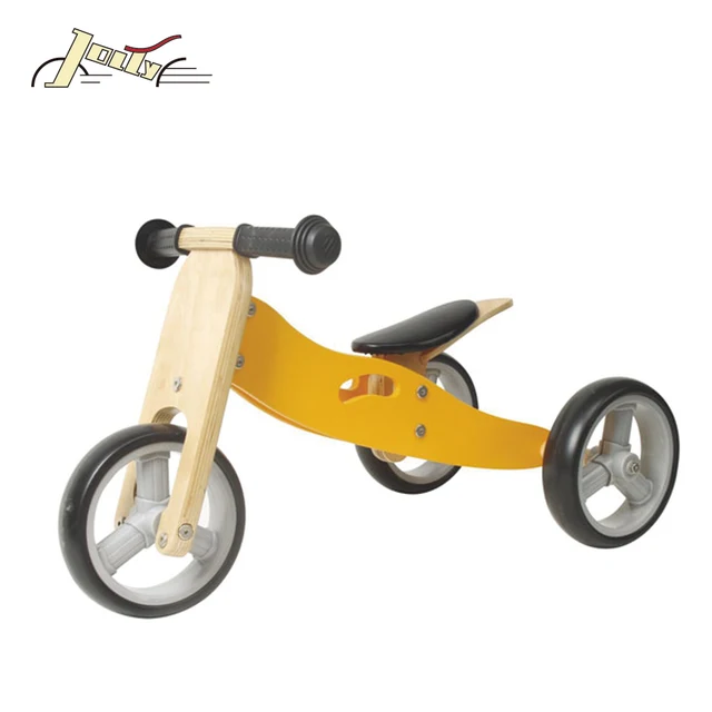 2-in-1 Wooden Baby Tricycle and Bike for Kids Balance Training