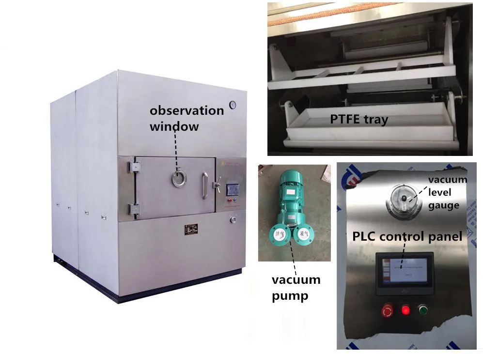 High performance microwave vacuum dryer for extractum and medical herbs extracts